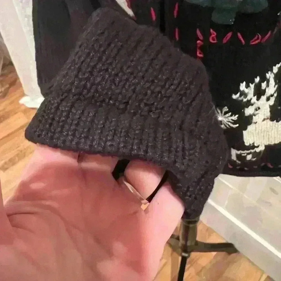 Crazy Horse A Liz Claiborne Company Christmas zip up cardigan petite large - Picture 5 of 7